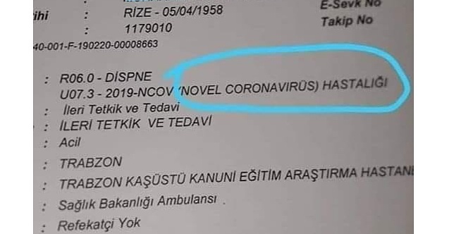 Rize#039;de koronavirüs şüphesi